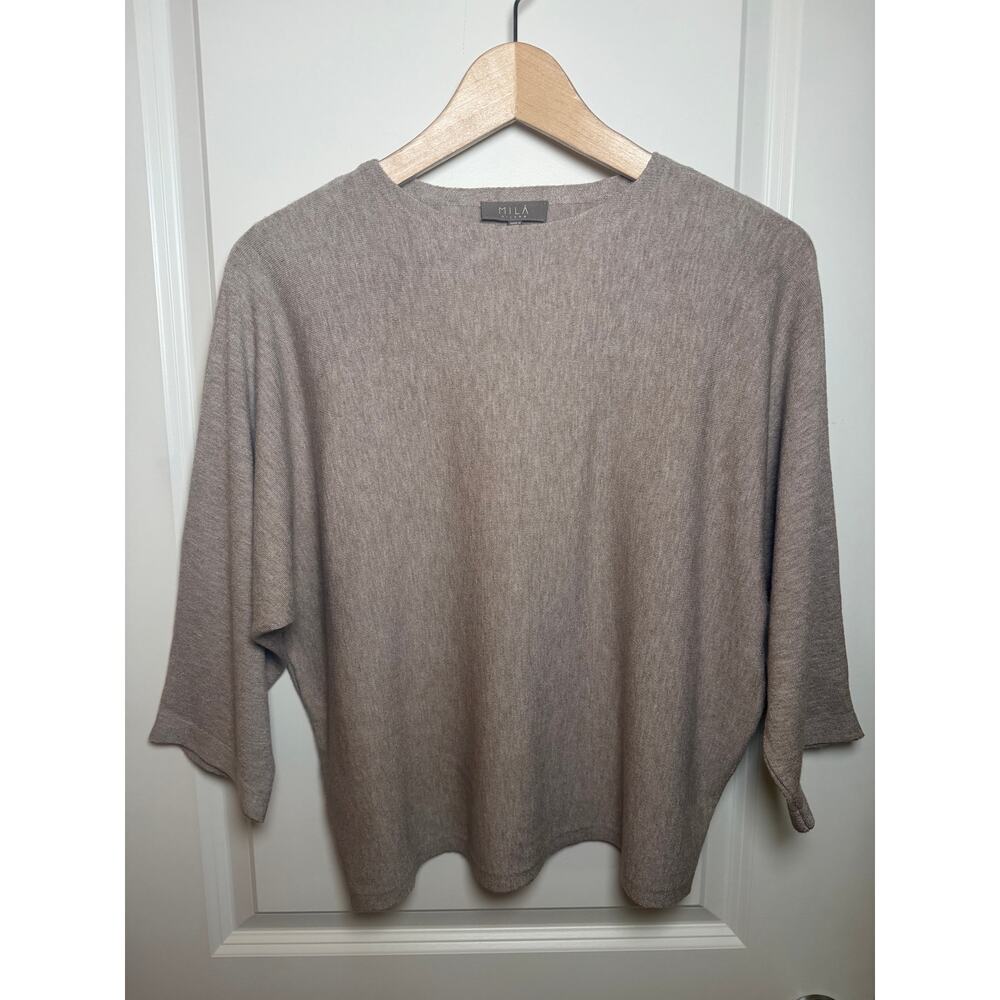 Mila Minimalist Relaxed Crewneck Knit Sweater Size S Clean Girl Quiet Luxury